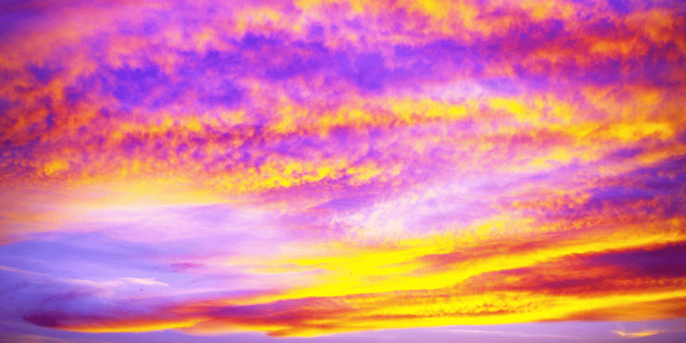 Beautiful sky at sunset with purple and yellow showing that the sky is not always blue